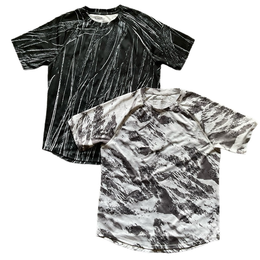 Sports Illustrated Men’s Set of 2 Short Sleeve Shirt Color Black White Size M
